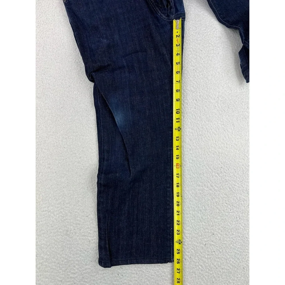 True Religion Ricky Relaxed Straight Jeans Mens 36x26 Blue Stretch Denim USA